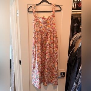 For Love and Lemons Pink, Mushroom Floral Midi Dress XS $80